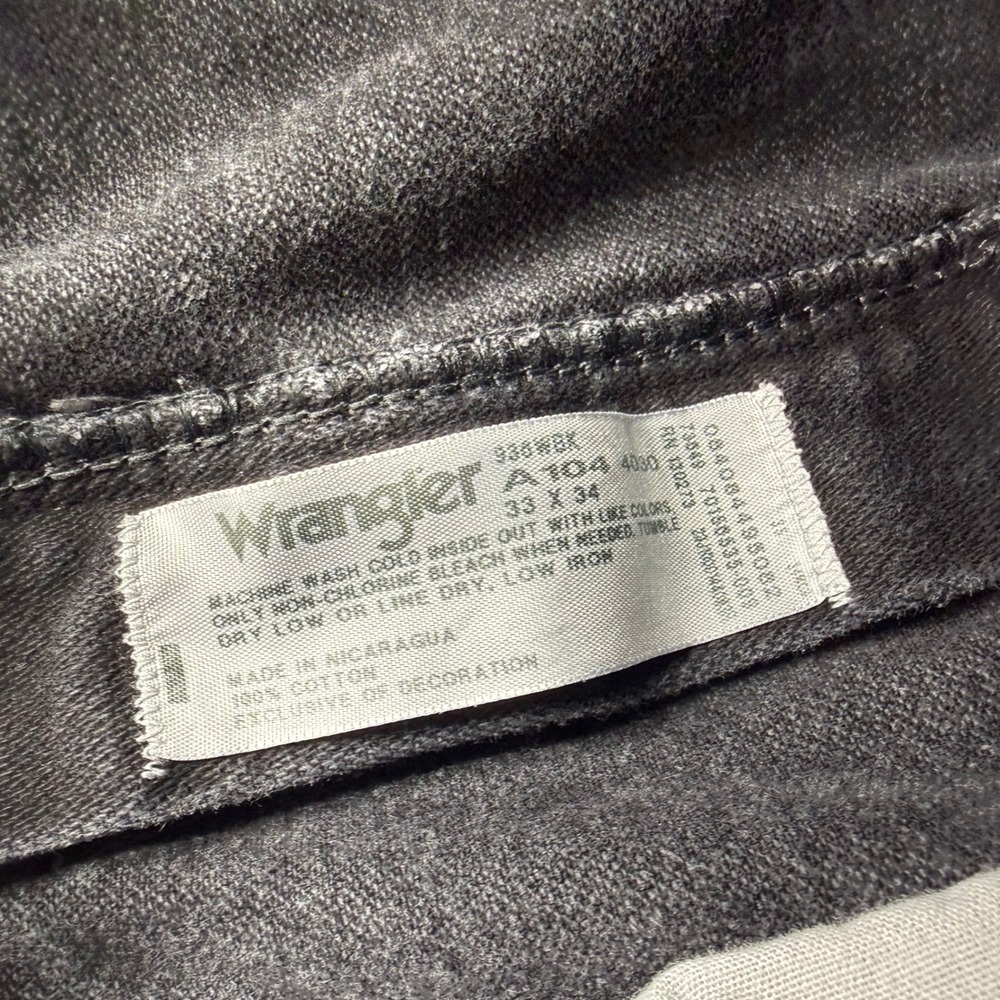 Wrangler Jeans Mens Fits 33x32 Black 936WBK Slim Fit Cowboy Cut Western Denim - Picture 8 of 13